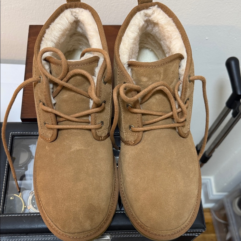 UGG Chestnut Suede Shearling-Lined Chukka Boots